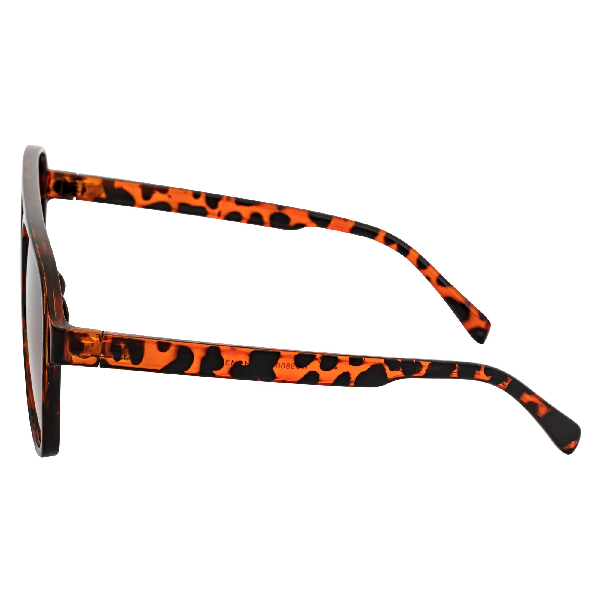 BRASCO - Classic Plastic Teardrop Aviator Tortoise Sunglasses Amber Fade Lens