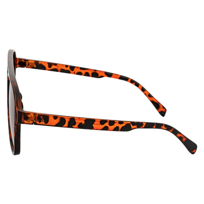 BRASCO - Classic Plastic Teardrop Aviator Tortoise Sunglasses Amber Fade Lens