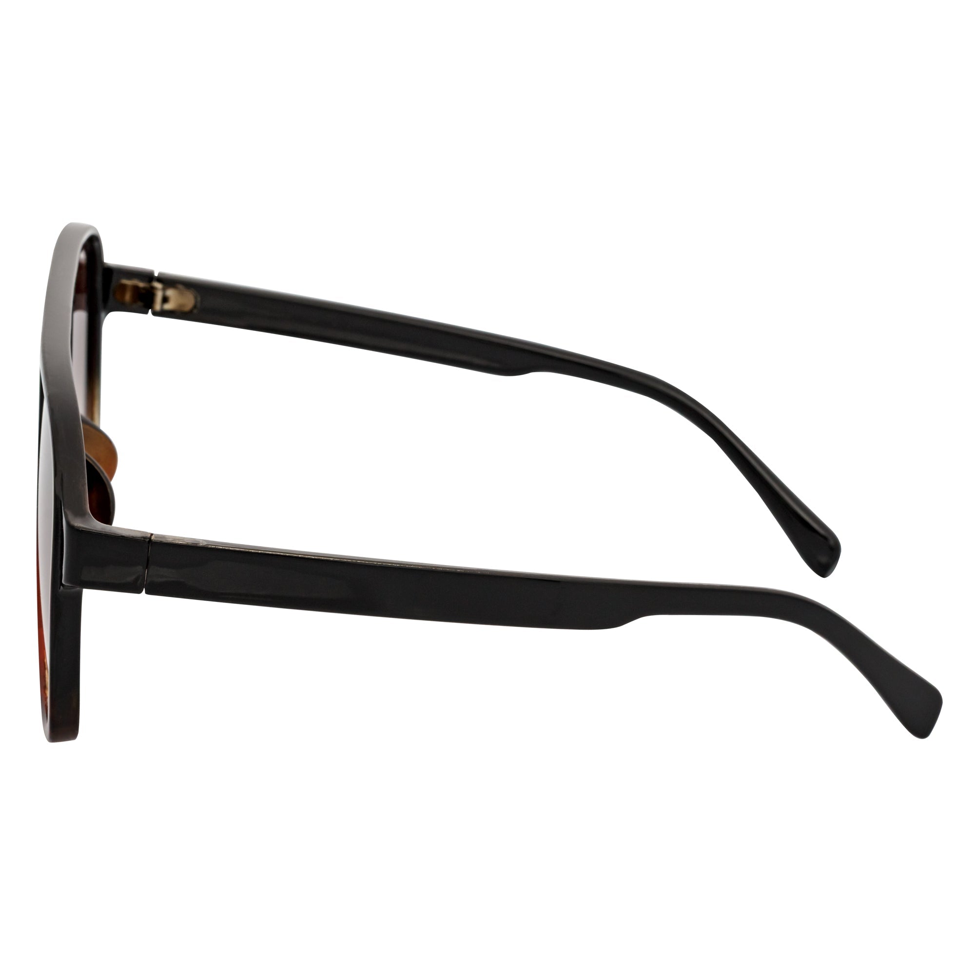 BRASCO - Classic Teardrop Aviator Black - Tortoise Sunglasses Amber Fade