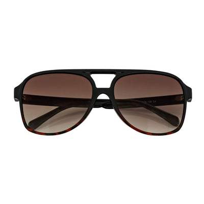 BRASCO - Classic Teardrop Aviator Black - Tortoise Sunglasses Amber Fade