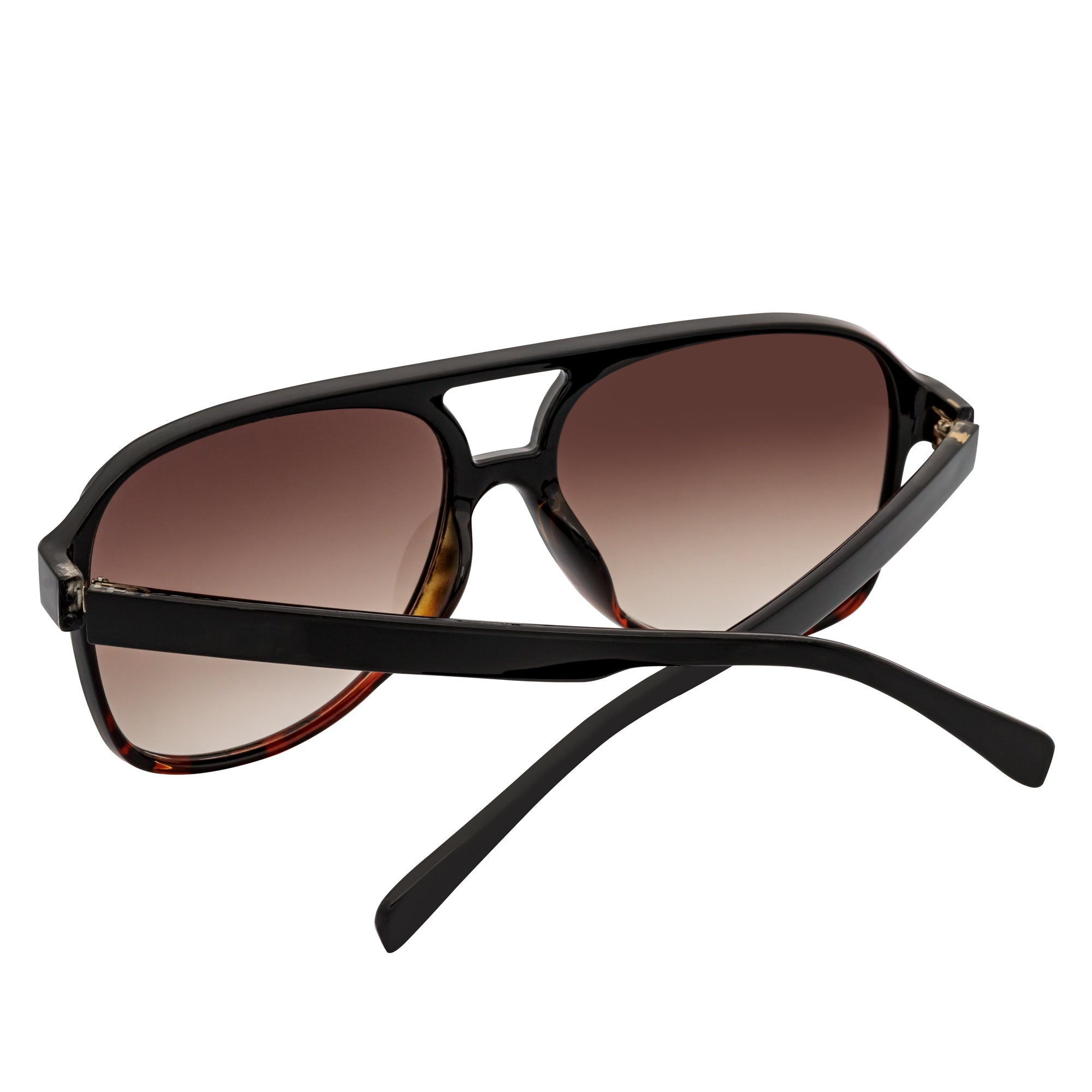 BRASCO - Classic Teardrop Aviator Black - Tortoise Sunglasses Amber Fade
