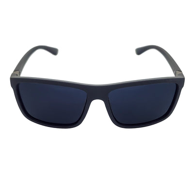BRISTOL - Polarized Modern Rectangle Sunglasses Soft Matte Black Dark Smoke Tint
