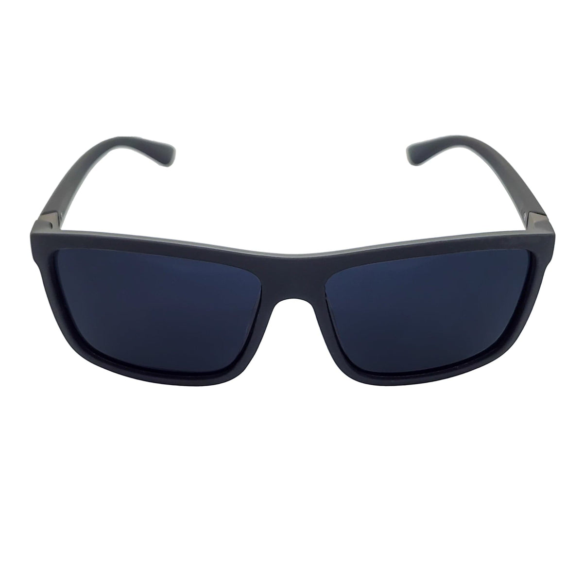 BRISTOL - Polarized Modern Rectangle Sunglasses Soft Matte Black Dark Smoke Tint