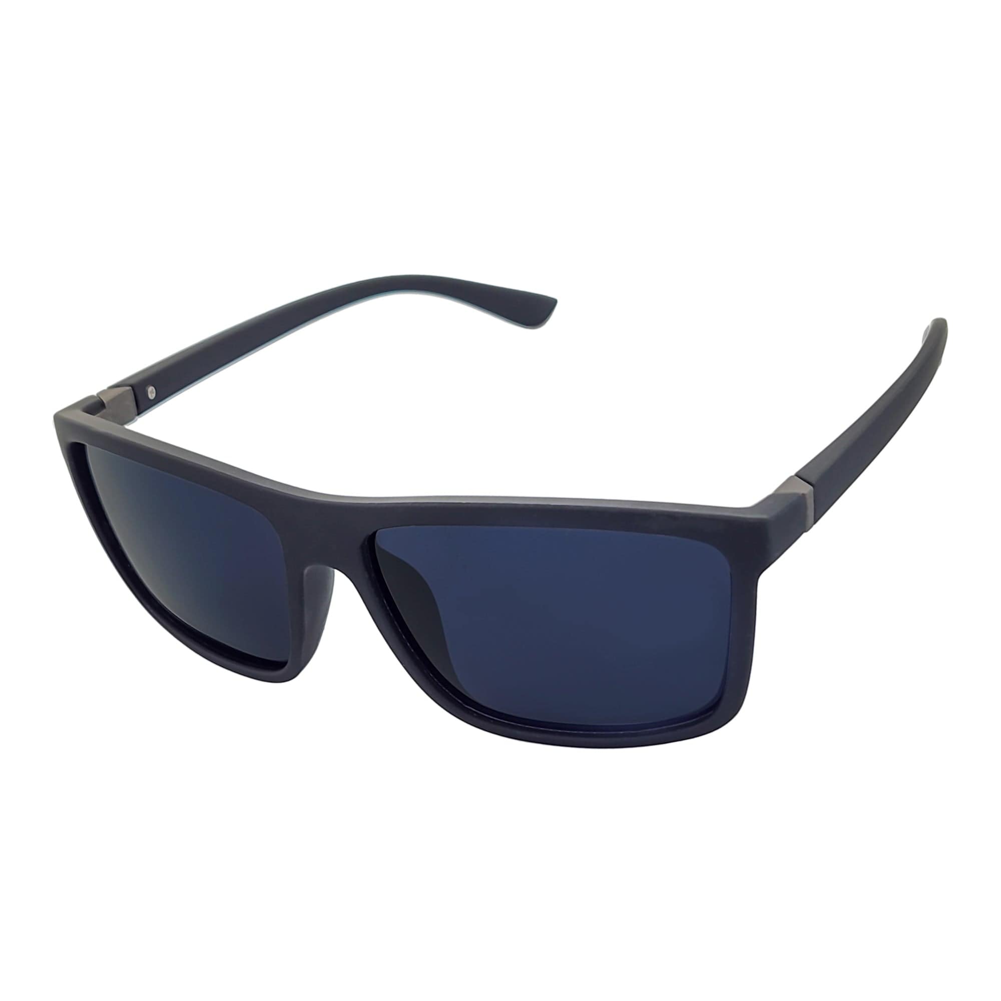 BRISTOL - Polarized Modern Rectangle Sunglasses Soft Matte Black Dark Smoke Tint