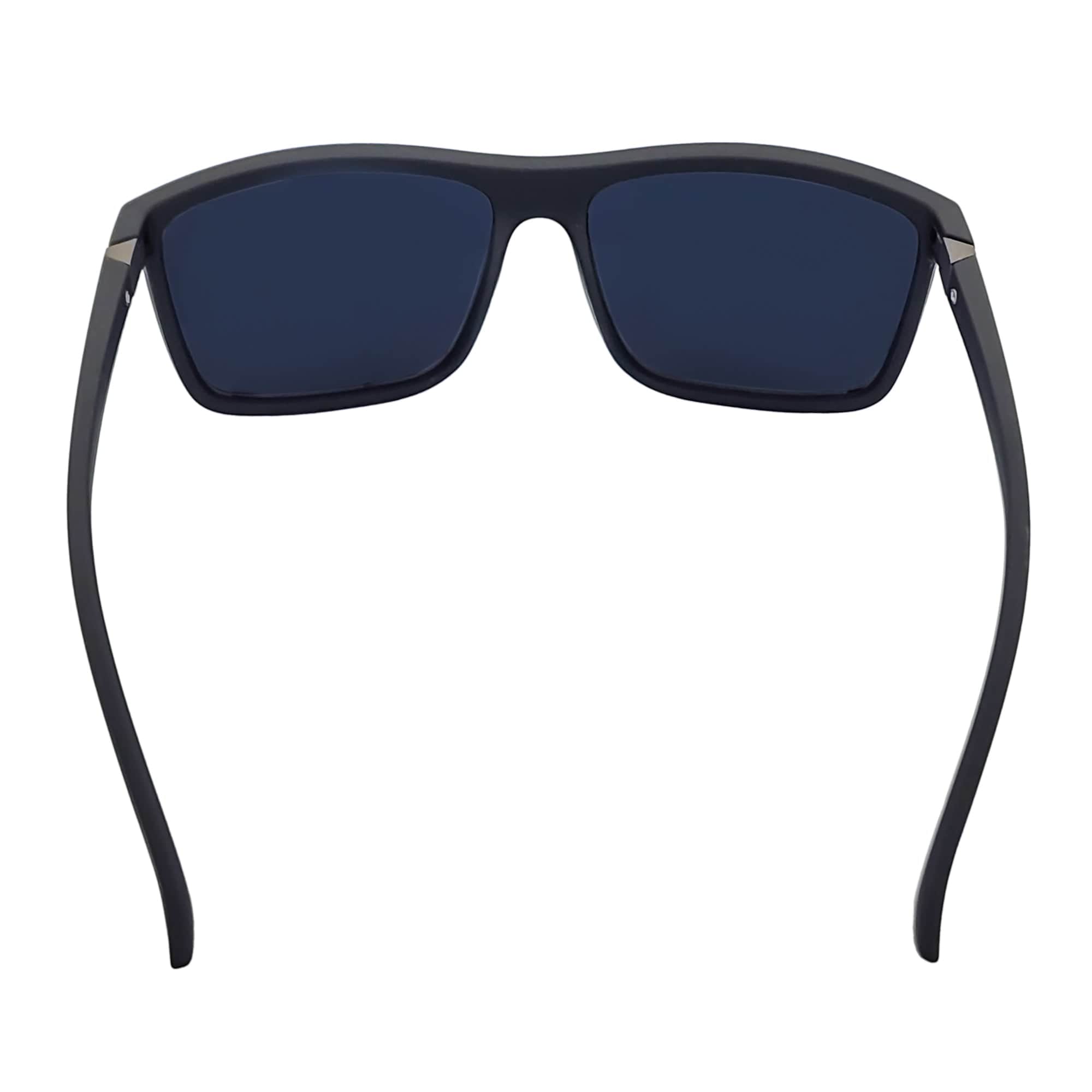 BRISTOL - Polarized Modern Rectangle Sunglasses Soft Matte Black Dark Smoke Tint