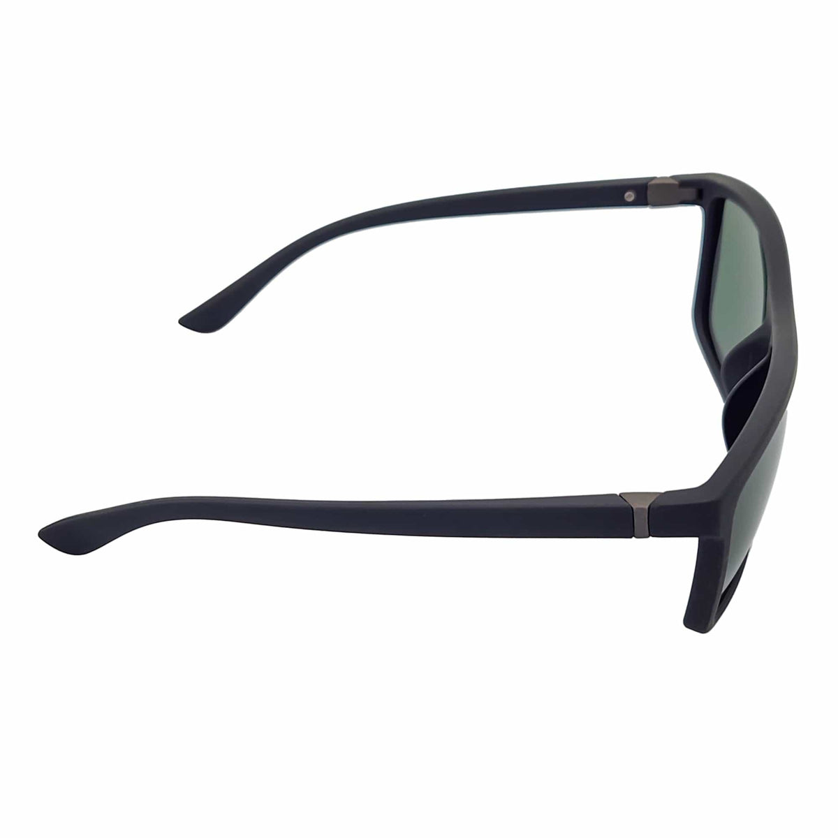 BRISTOL - Polarized Modern Rectangle Sunglasses Soft Matte Black Green Tint - MorspecsM1019-2