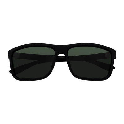 BRISTOL - Polarized Modern Rectangle Sunglasses Soft Matte Black Green Tint