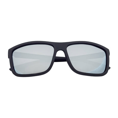 BRISTOL - Polarized Modern Rectangle Sunglasses Soft Matte Black Silver Mirror