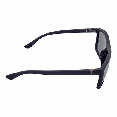 BRISTOL - Polarized Modern Rectangle Sunglasses Soft Matte Black Silver Mirror