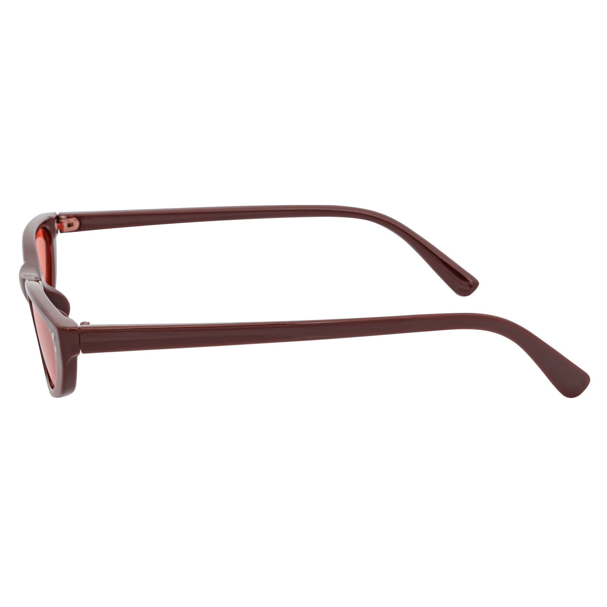 BURMESE - Retro Small 1990s Hexagonal Cat Eye Red Sunglasses Red Lens