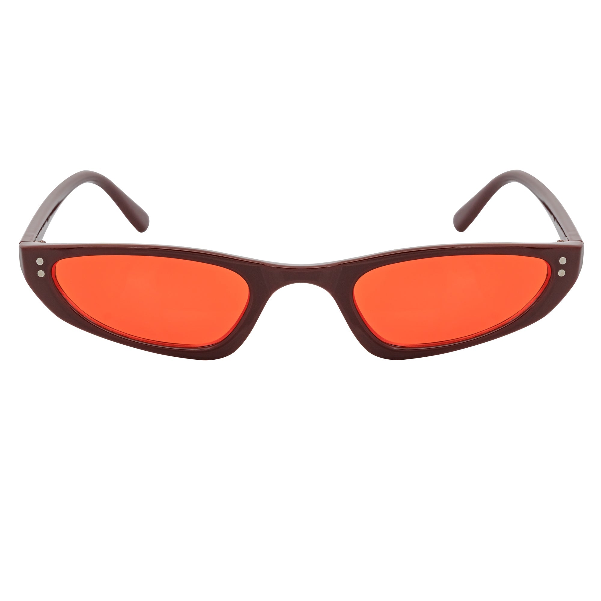 BURMESE - Retro Small 1990s Hexagonal Cat Eye Red Sunglasses Red Lens