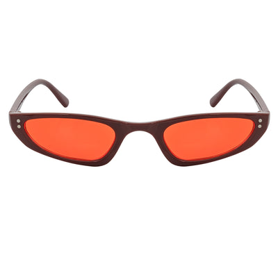 BURMESE - Retro Small 1990s Hexagonal Cat Eye Red Sunglasses Red Lens