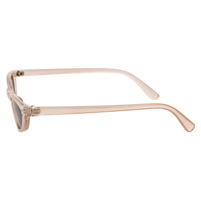 BURMESE - Retro Small Hexagonal Cat Eye Clear Beige Sunglasses Brown Lens