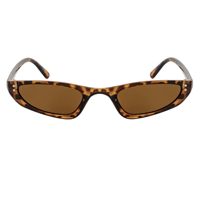 BURMESE - Retro Small Hexagonal Cat Eye Tortoise Sunglasses Brown Lens