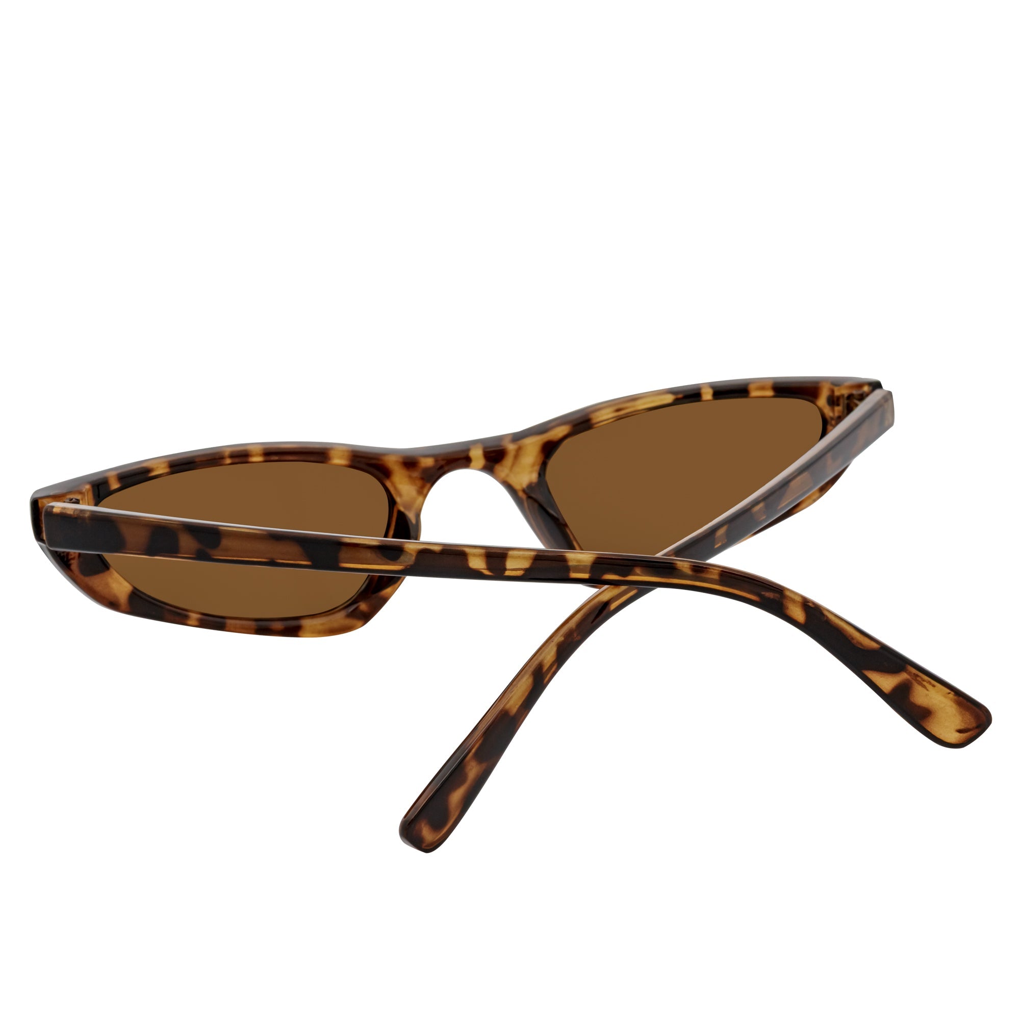 BURMESE - Retro Small Hexagonal Cat Eye Tortoise Sunglasses Brown Lens