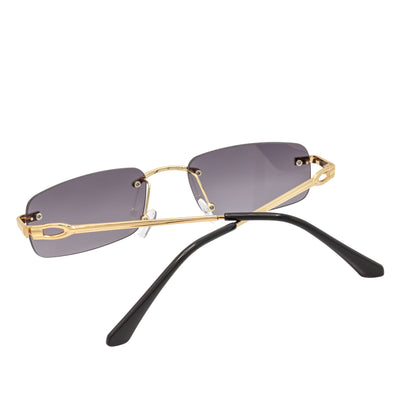 CHANELLE - Rimless Small Rectangle sunglasses Gold Lavender Fade Lens