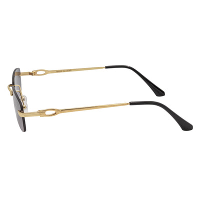 CHANELLE - Rimless Small Rectangle sunglasses Gold Lavender Fade Lens