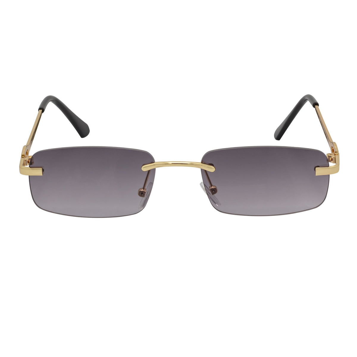 CHANELLE - Rimless Small Rectangle sunglasses Gold Lavender Fade Lens