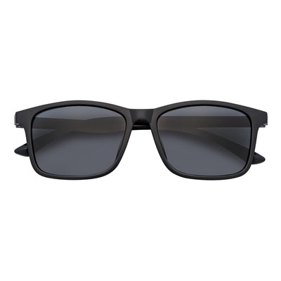 COMMUTER - Modern Polarized Horn Rimmed Matte Black Sunglasses Smoke