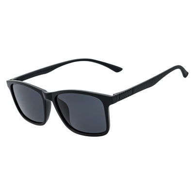 COMMUTER - Modern Polarized Horn Rimmed Matte Black Sunglasses Smoke