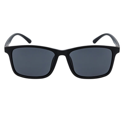 COMMUTER - Modern Polarized Horn Rimmed Matte Black Sunglasses Smoke