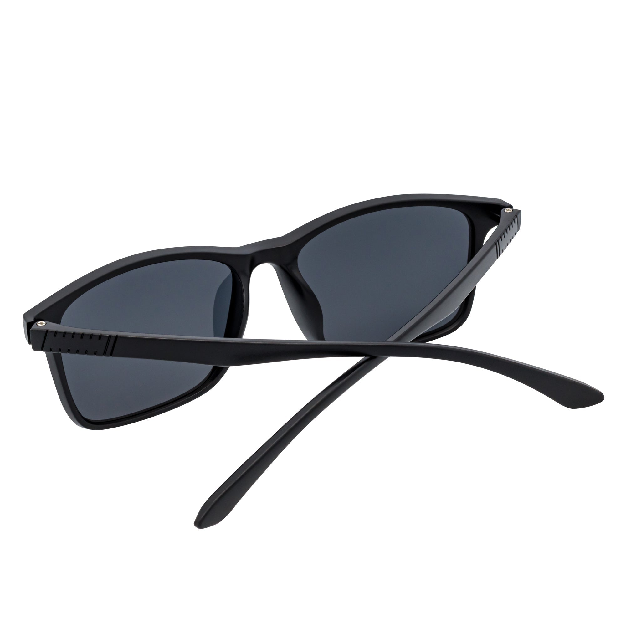 COMMUTER - Modern Polarized Horn Rimmed Matte Black Sunglasses Smoke