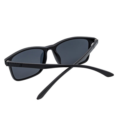 COMMUTER - Modern Polarized Horn Rimmed Matte Black Sunglasses Smoke