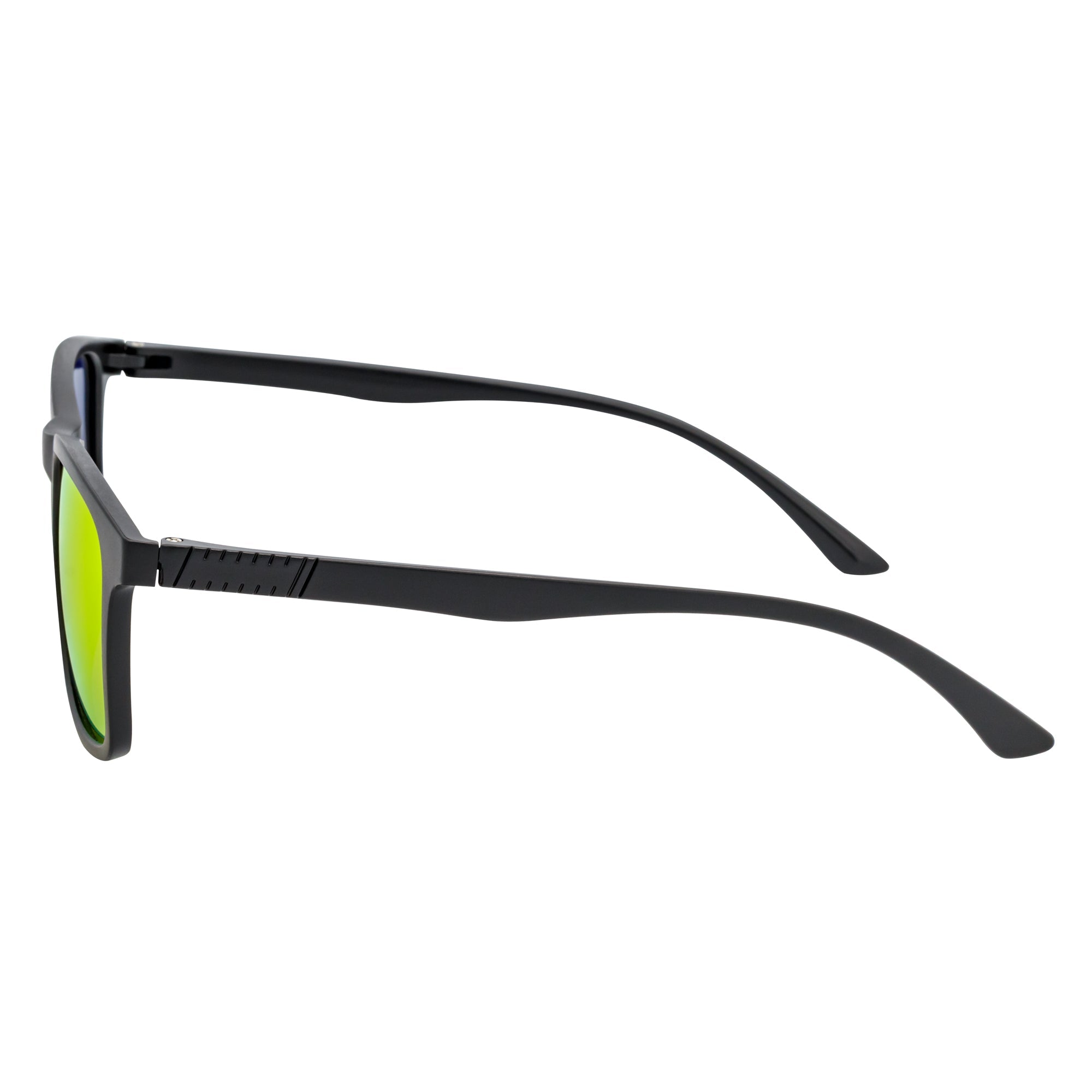 COMMUTER - Polarized Horn Rimmed Matte Black Sunglasses Orange Mirror