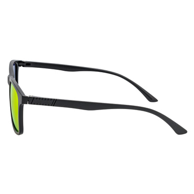COMMUTER - Polarized Horn Rimmed Matte Black Sunglasses Orange Mirror