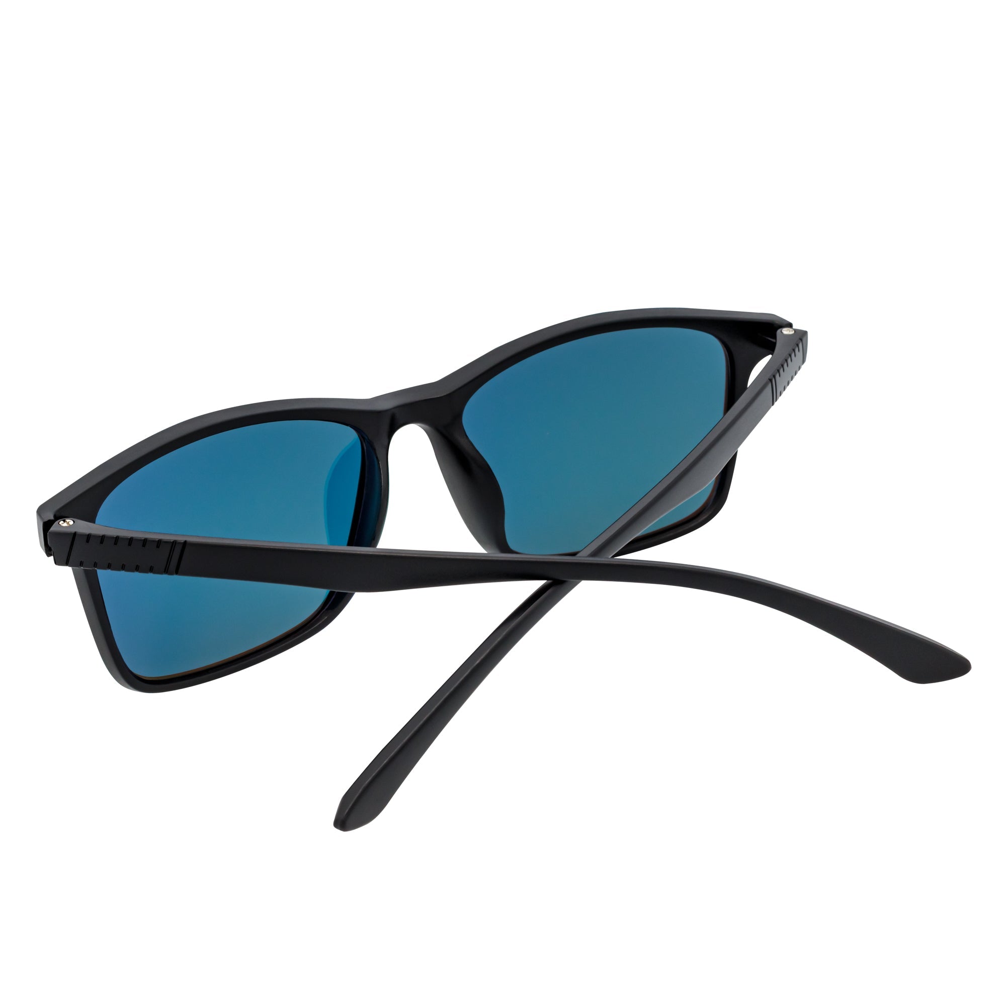 COMMUTER - Polarized Horn Rimmed Matte Black Sunglasses Orange Mirror