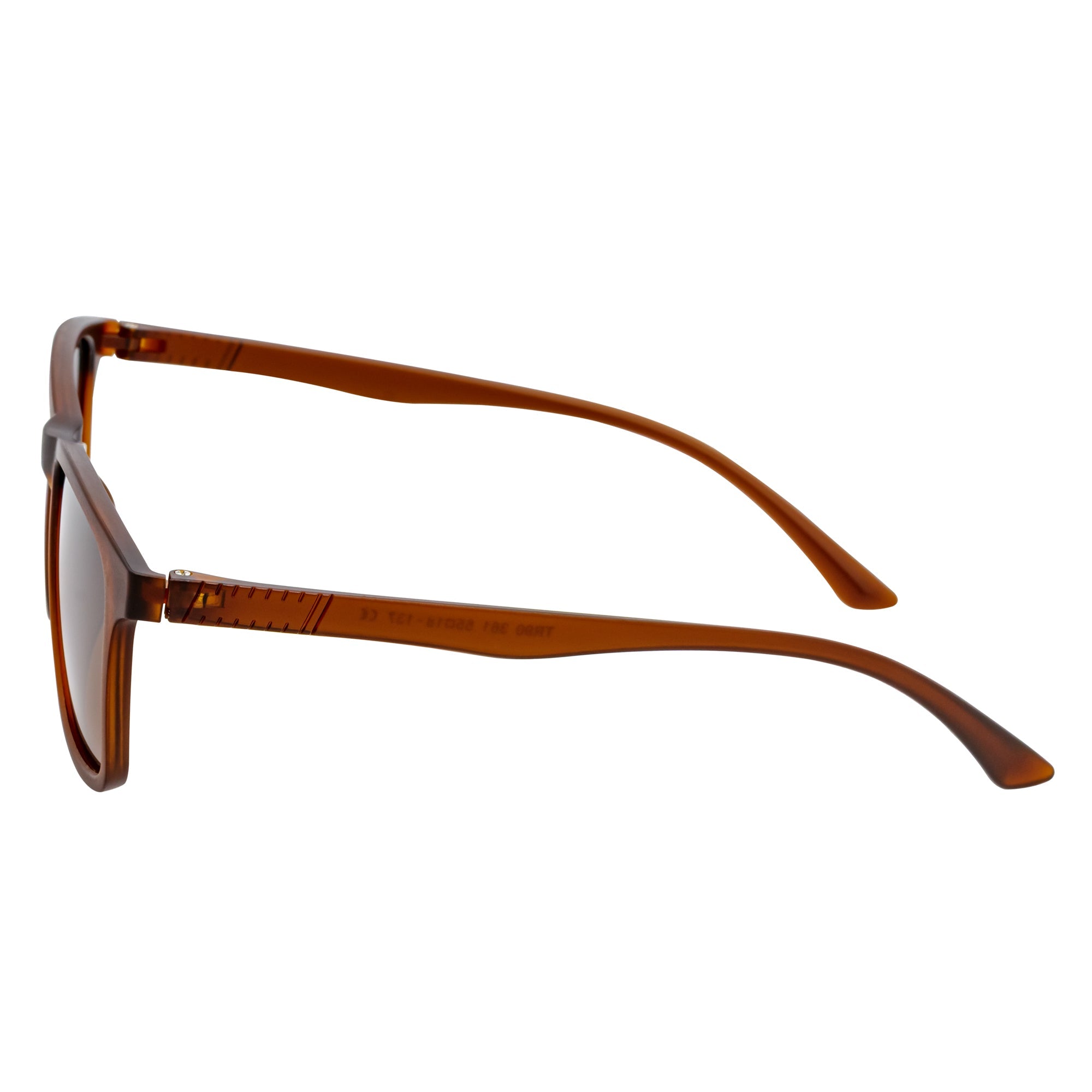 COMMUTER - Polarized Horn Rimmed Matte Brown Sunglasses Amber Lens