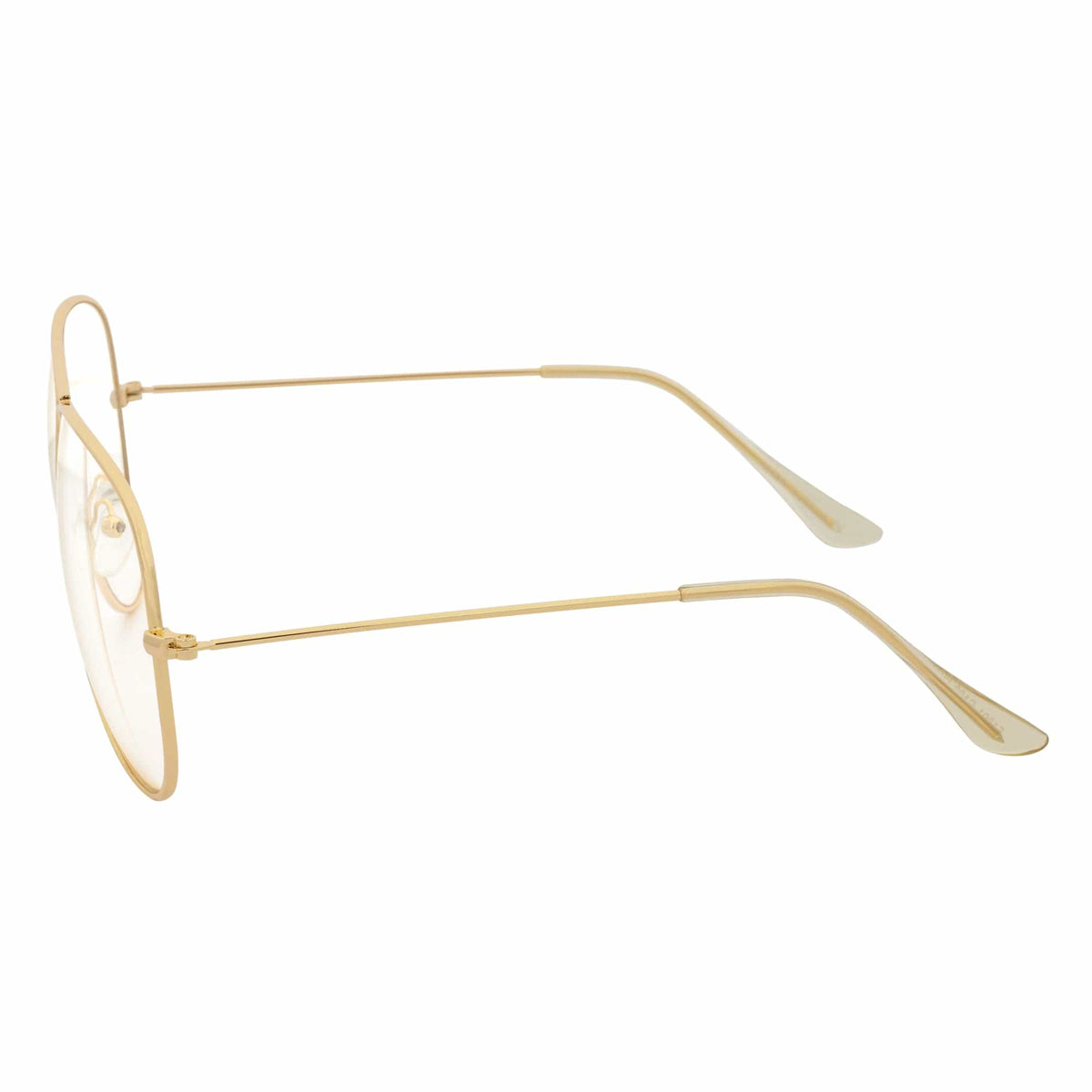 COOPER - Large Metal Aviator Blue Light Glasses Gold Clear Lens Glasses 54mm