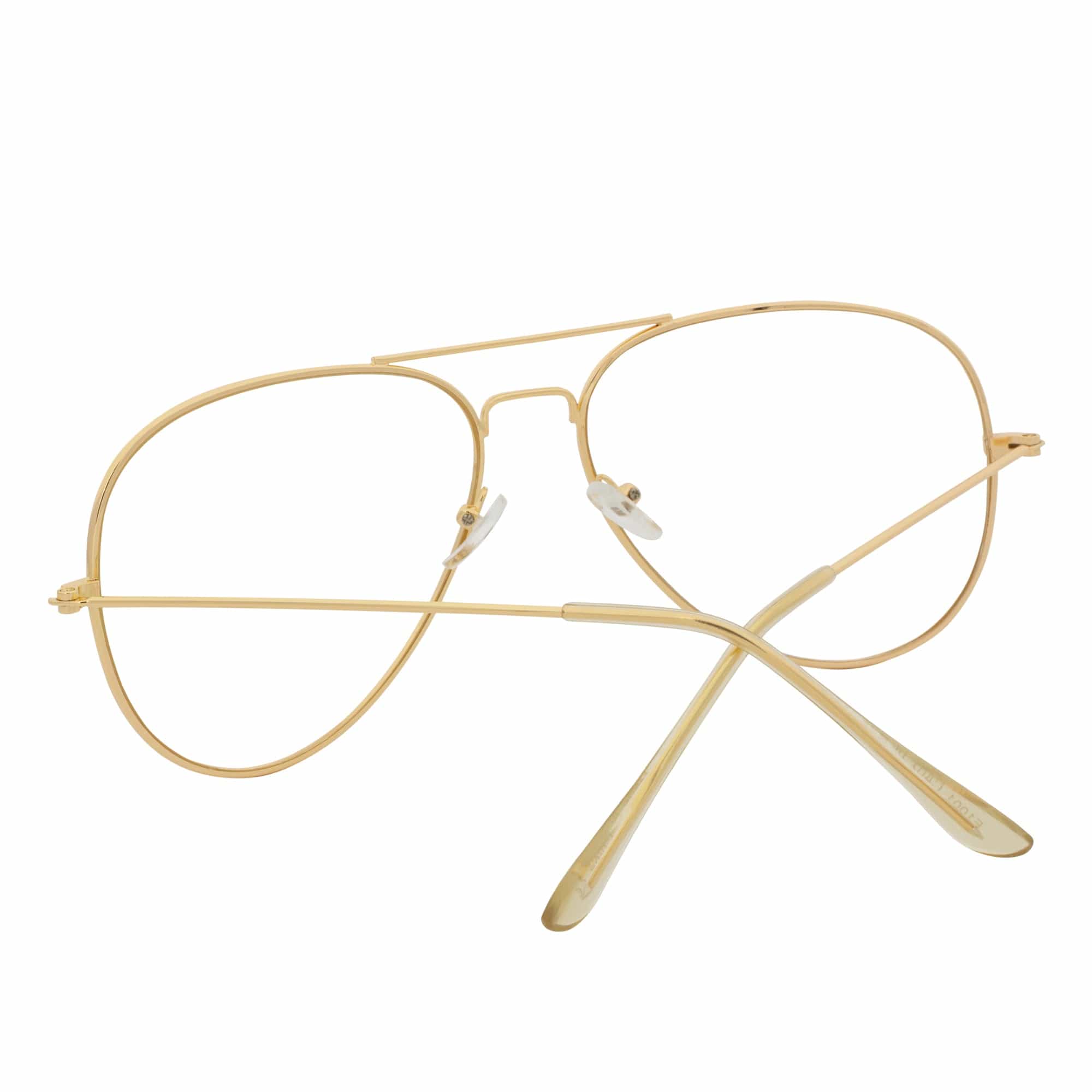 COOPER - Large Metal Aviator Blue Light Glasses Gold Clear Lens Glasses 54mm