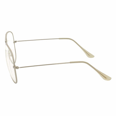 COOPER - Large Metal Aviator Blue Light Glasses Silver Clear Lens Glasses 54mm