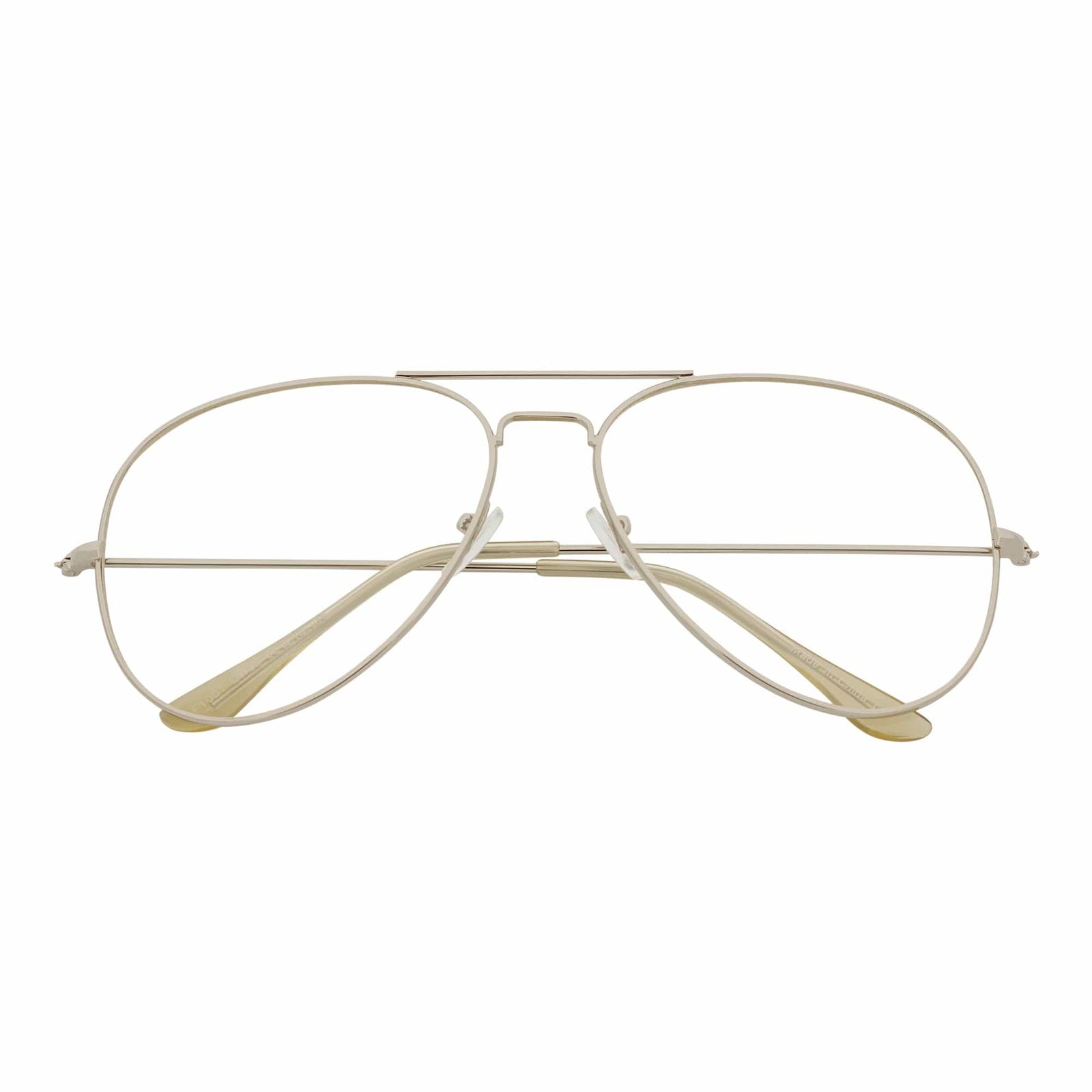 COOPER - Large Metal Aviator Blue Light Glasses Silver Clear Lens Glasses 54mm