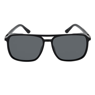 COVERT - Polarized Square Side Cover Gloss Black Sunglasses Smoke Lens