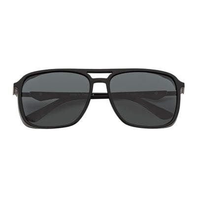 COVERT - Polarized Square Side Cover Gloss Black Sunglasses Smoke Lens