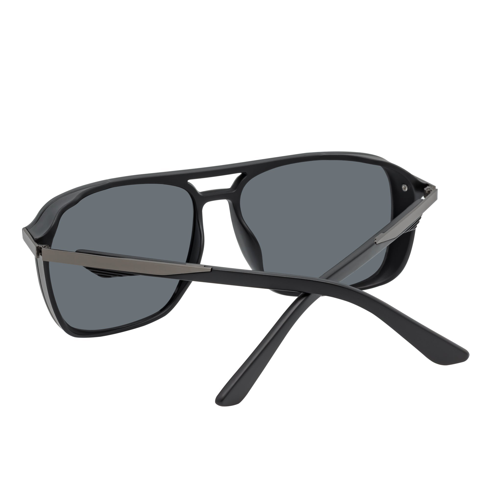 COVERT - Polarized Square Side Cover Matte Black Sunglasses Smoke Lens