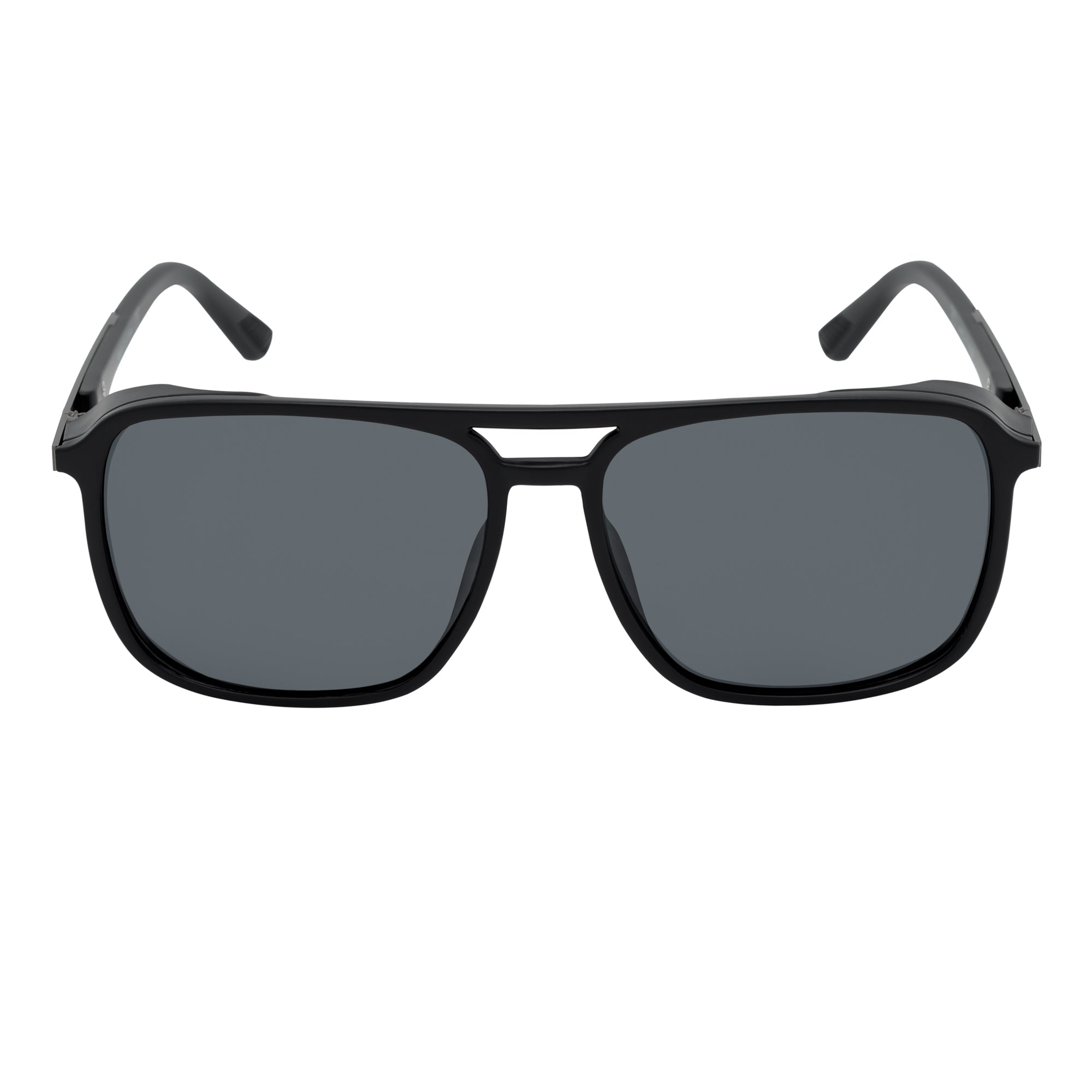 COVERT - Polarized Square Side Cover Matte Black Sunglasses Smoke Lens