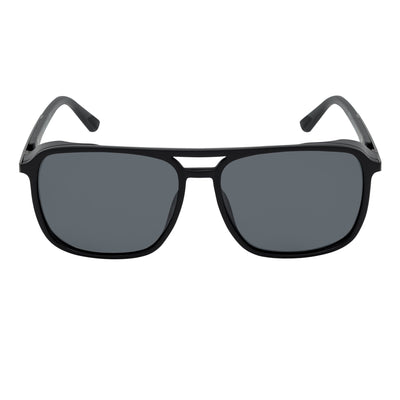 COVERT - Polarized Square Side Cover Matte Black Sunglasses Smoke Lens