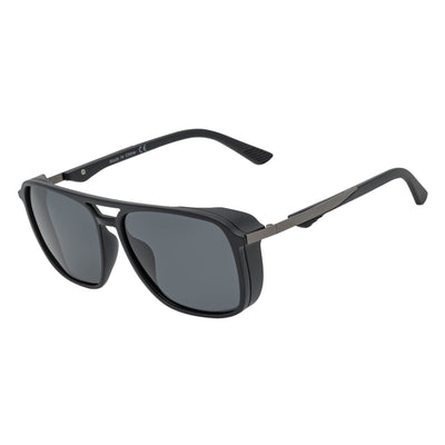 COVERT - Polarized Square Side Cover Matte Black Sunglasses Smoke Lens