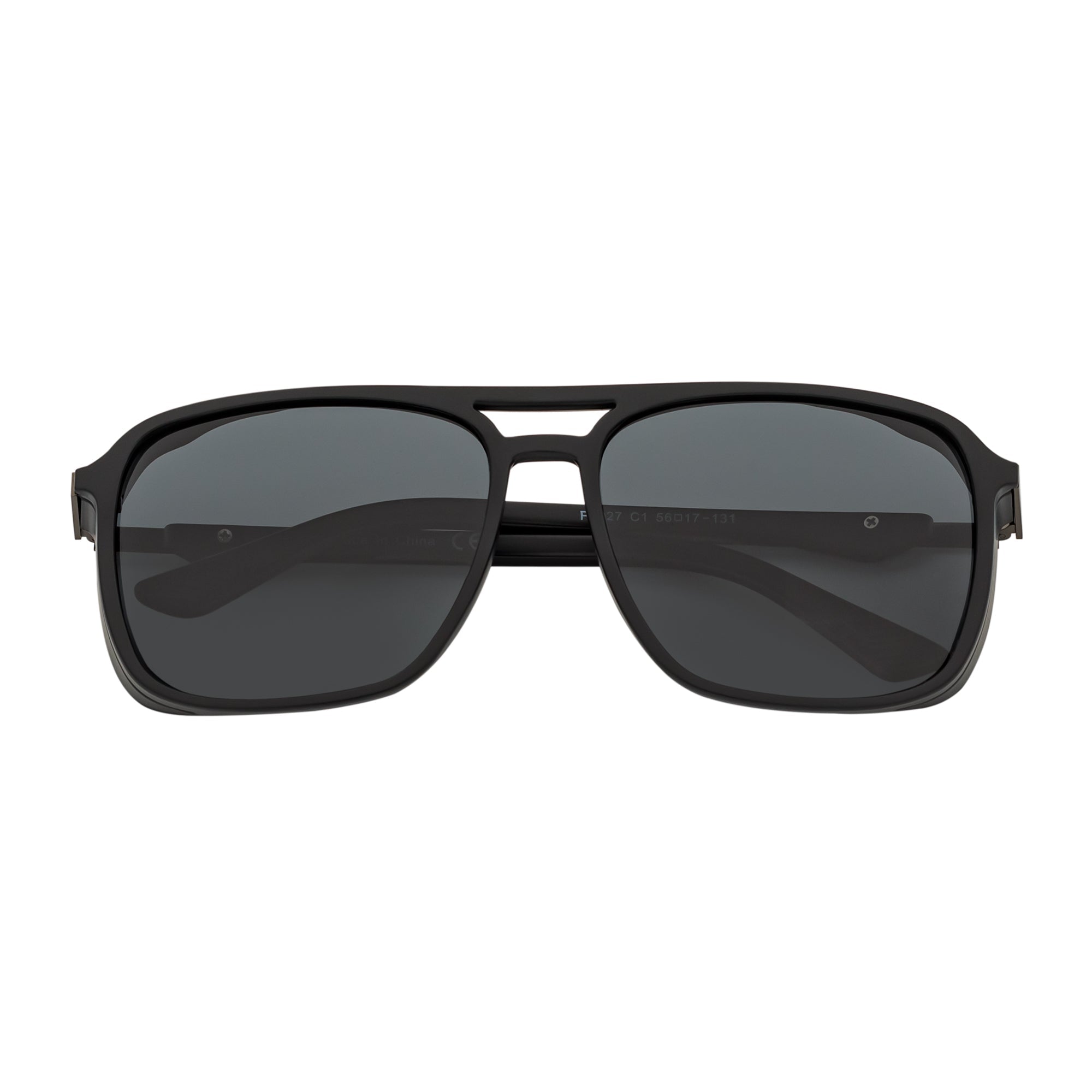 COVERT - Polarized Square Side Cover Matte Black Sunglasses Smoke Lens