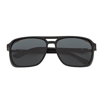 COVERT - Polarized Square Side Cover Matte Black Sunglasses Smoke Lens