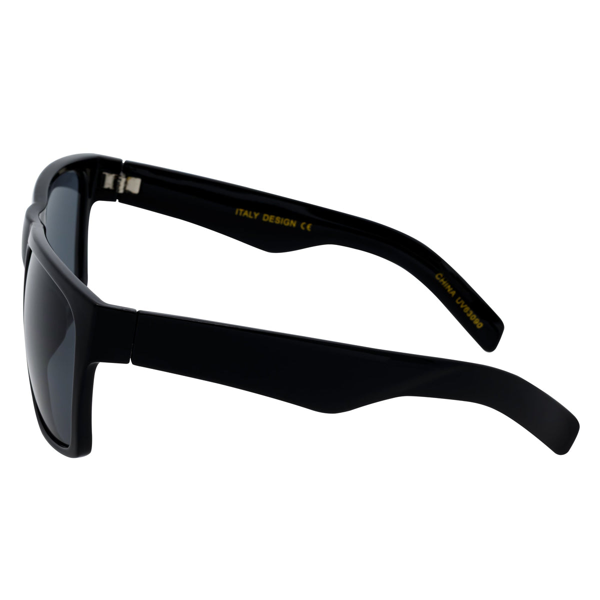 CRUZ - Large Flat Top Square Sunglasses Black Smoke