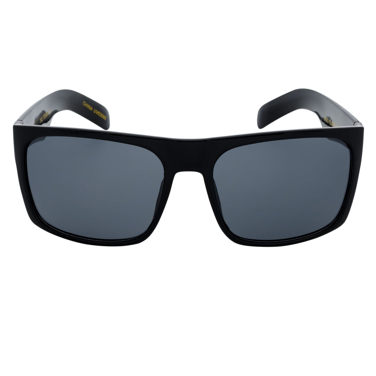 CRUZ - Large Flat Top Square Sunglasses Black Smoke