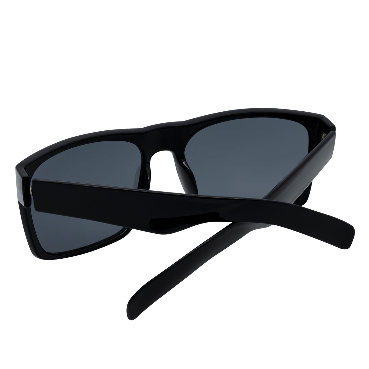 CRUZ - Large Flat Top Square Sunglasses Black Smoke