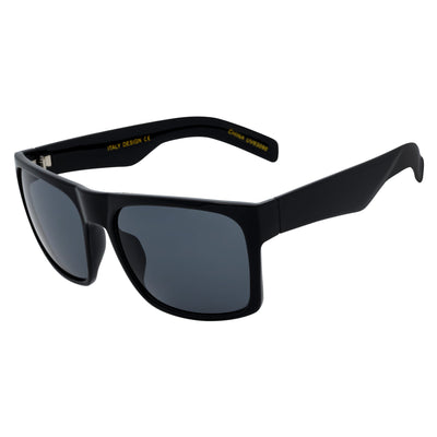 CRUZ - Large Flat Top Square Sunglasses Black Smoke