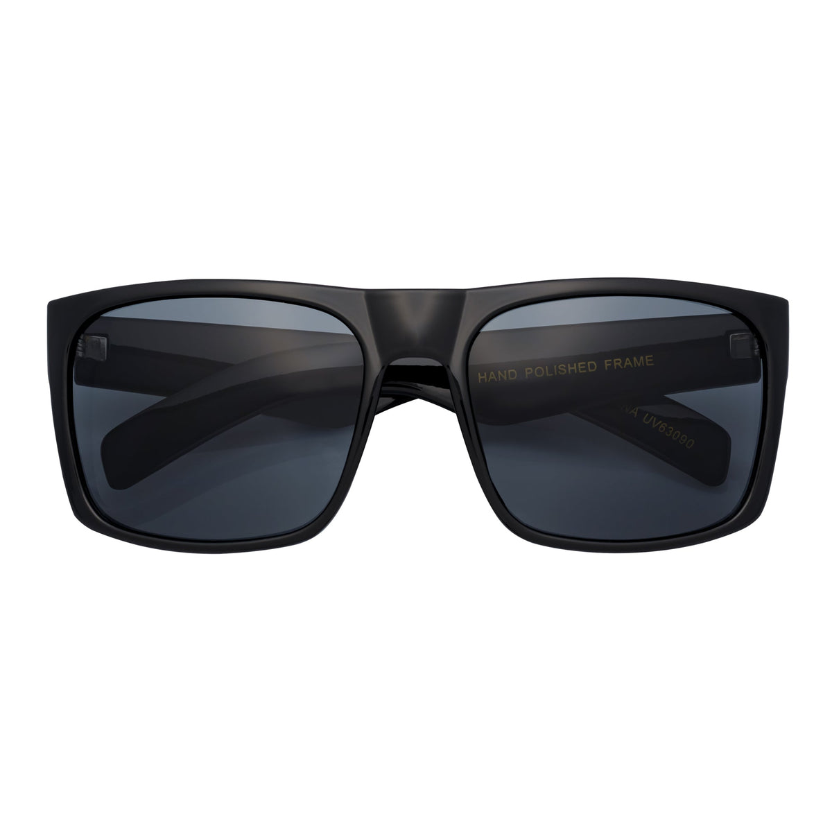 CRUZ - Large Flat Top Square Sunglasses Black Smoke