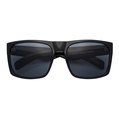 CRUZ - Large Flat Top Square Sunglasses Black Smoke