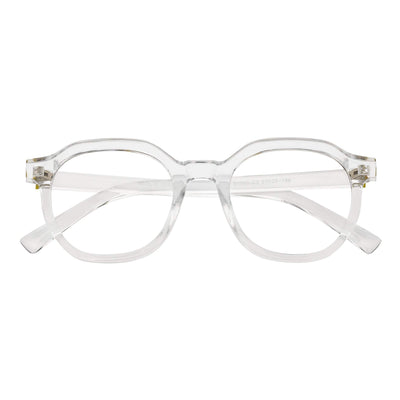 DARIO - Classic Round Horn Rimmed Blue Light Glasses Clear Frame Clear Lens - MorspecsM1106-3